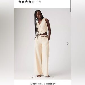 Levi's Cream Wide Leg CHINO CORDUROY WOMEN'S PANTS